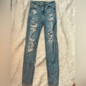 American Eagle, Size 00, Light Wash, Mid-Rise, Skinny Jeanss
